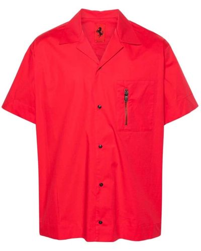 Ferrari Short Sleeve Shirts - Red