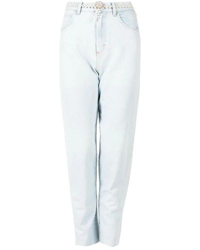 Liu Jo Jeans slim-fit con cintura di perle - Blu