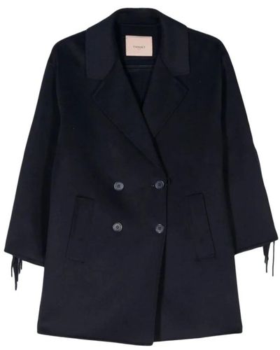 Twin Set Double-Breasted Coats - Blue