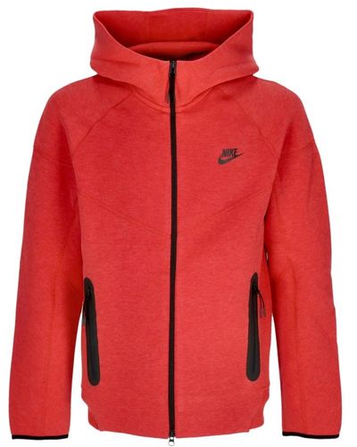 Nike Leichte tech fleece windrunner kapuzenjacke - Rot