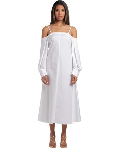 Erika Cavallini Semi Couture Midi Dresses - White