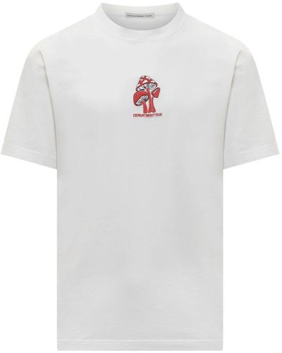Department 5 Rundhals t-shirt mit einzigartiger brusttasche - Weiß