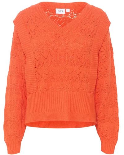 Saint Tropez V-Neck Knitwear - Orange