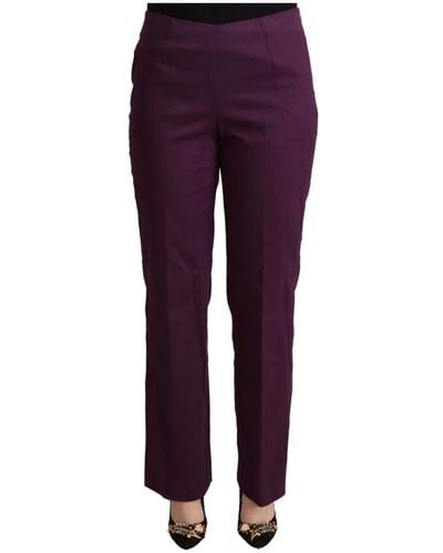 Bencivenga Pantalones violeta de talle alto y corte cónico - Morado