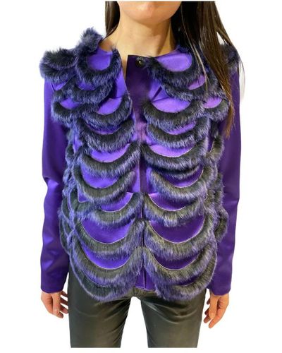 Emporio Armani Faux Fur & Shearling Jackets - Purple