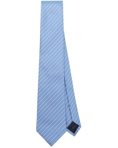 Emporio Armani Hellblauer gewebter jacquard krawatte