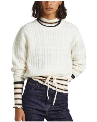 Pepe Jeans Round-Neck Knitwear - White
