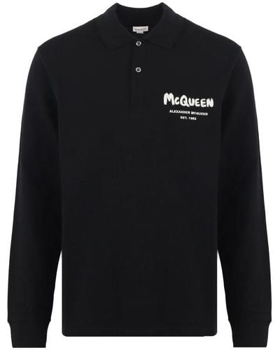 Alexander McQueen Polo Shirts - Black