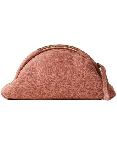 Borbonese Trésor clutch - op suede bolso - Rosa