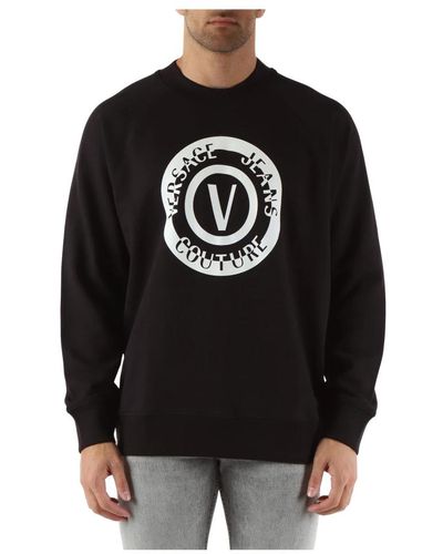 Versace Relaxed fit baumwoll-sweatshirt - Schwarz