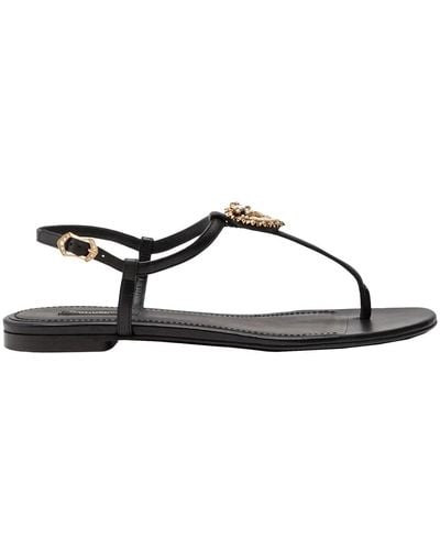 Dolce & Gabbana Flat Sandals - Black