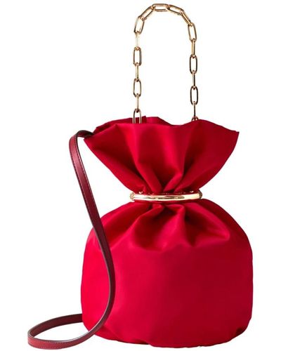 Borbonese Piccola trésor bucket bag - tessuto riciclato - Rosso