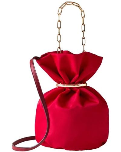Borbonese Piccola trésor bucket bag - tessuto - Rosso