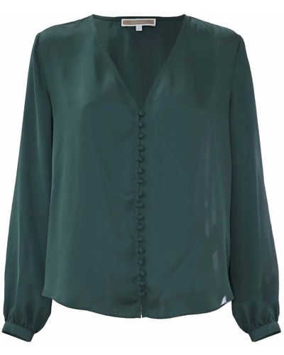 Kocca Elegante Bluse mit V-Ausschnitt - Grün