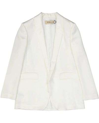 Blanca Vita Satin effect jacket - Bianco