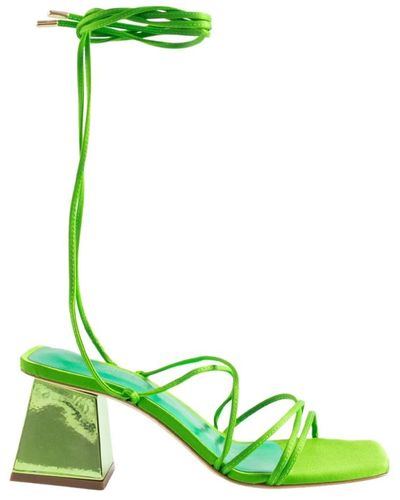 NCUB Satin sandalen mit quadratischem absatz - Grün