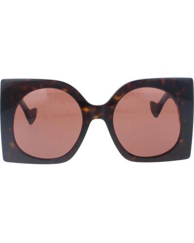 Gucci Ikonoische sonnenbrille mit einheitlichen gläsern - Braun