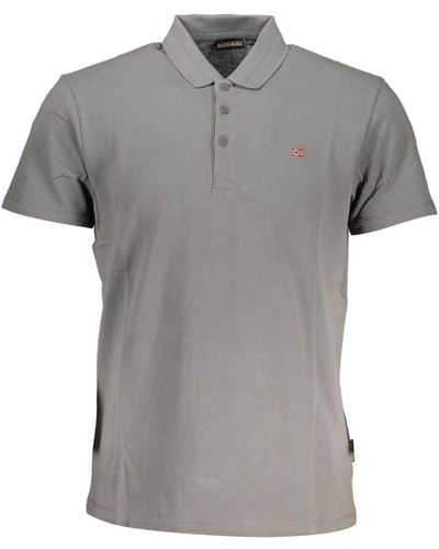 Napapijri Gray Cotton Polo Shirt - Grau