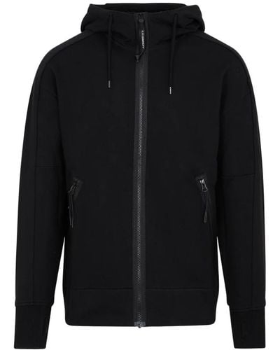 C.P. Company Schwarzer goggle hoodie sweatshirt ss24