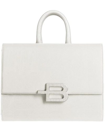 Baldinini Weiße lederhandtasche mit b-logo