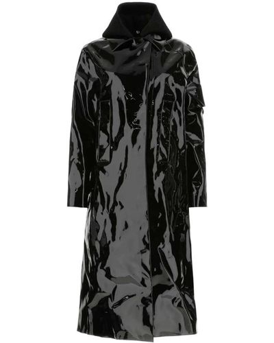 1017 ALYX 9SM Abrigo de lluvia de pintura de tela negra - Negro