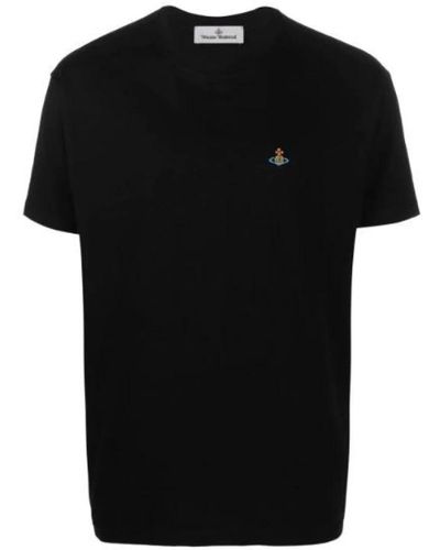 Vivienne Westwood Logo t-shirt mit frontdruck - Schwarz