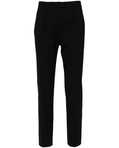 Isabel Marant Pantalones negros de talle alto en mezcla de lana