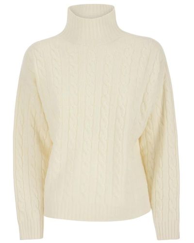 Peserico Plaited jumper in wool silk and cashmere blend - Neutro