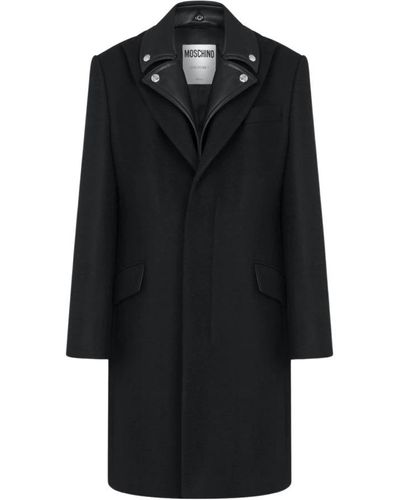 Moschino Single-Breasted Coats - Black