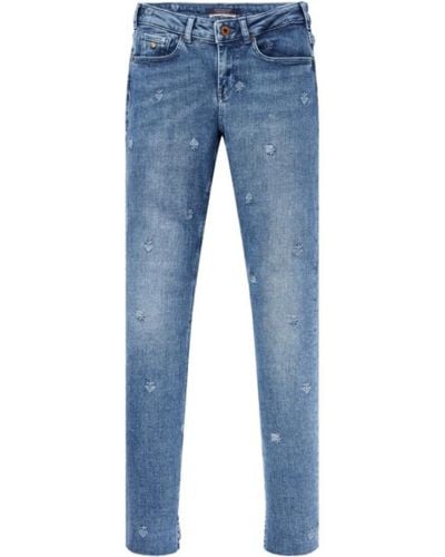 Scotch & Soda Jeans skinny ricamati con dettagli a cuore - Blu