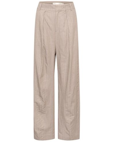 Inwear Pantalones anchos a rayas arcilla - Neutro