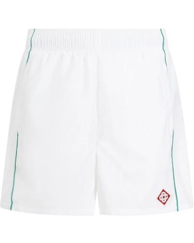 Casablancabrand Weiße track shorts mit grünen nähten