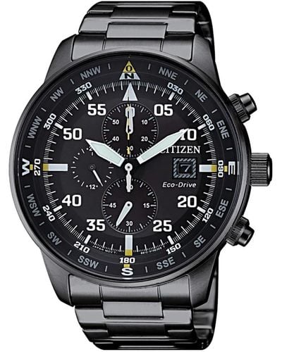 Citizen Aviator chrono stahl schwarz