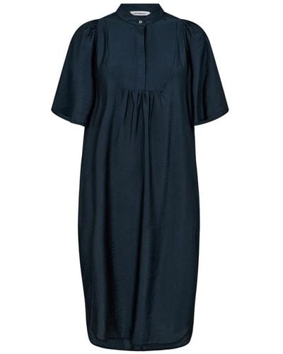 co'couture Kleid mit volantdetails und kurzarm - Blau