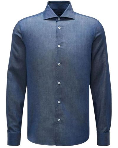 Fedeli Shirts > casual shirts - Bleu