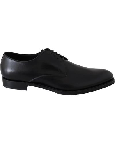 Dolce & Gabbana Leather Derby Formal Shoes - Schwarz
