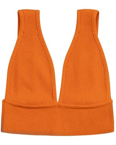 MSGM Sleeveless tops - Orange