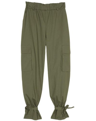 Twin Set Pantalones verdes de pierna recta