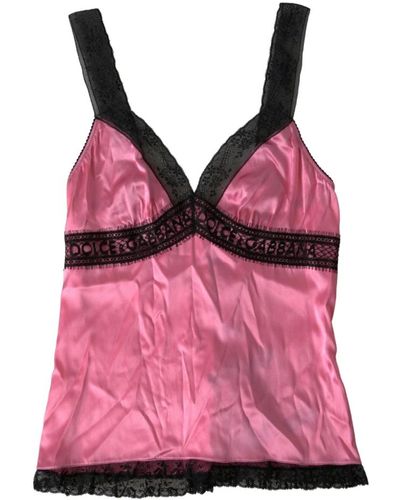 Dolce & Gabbana Rosa spitzen seiden camisole top - Pink