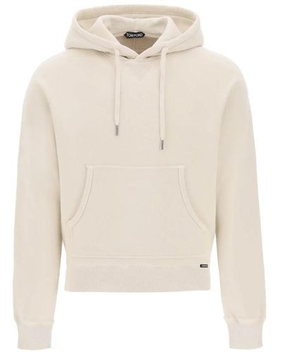 Tom Ford Regular fit hoodie mit kordelzug - Weiß