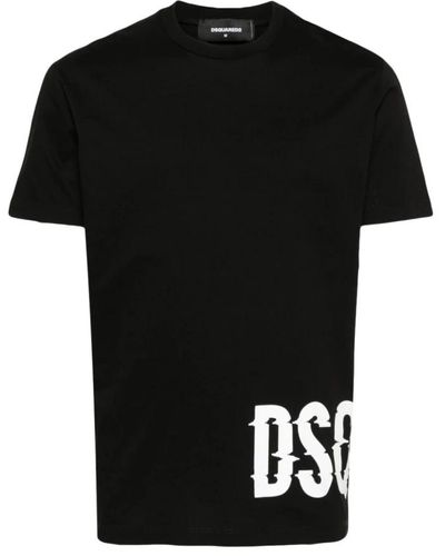 DSquared² Schwarzes cool fit tee für männer,logo print baumwoll t-shirt