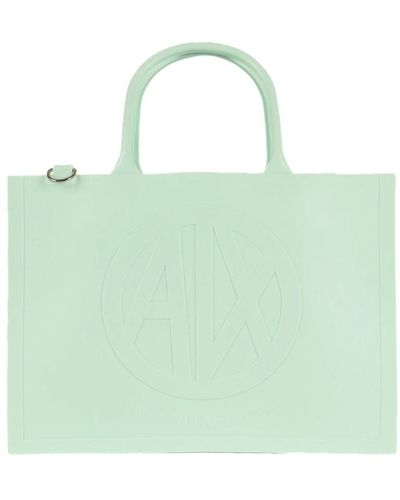 Armani Exchange Grüne synthetische handtasche für frauen,hellblaue gummi spezialserie tasche