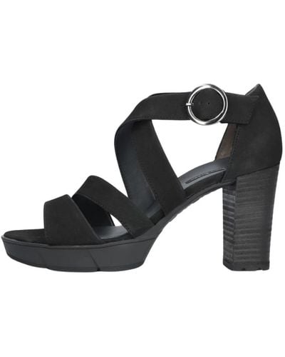Paul Green Elegante schwarze sandale mit blockabsatz