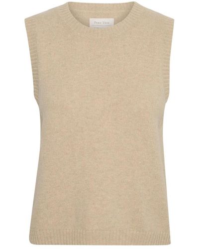 Part Two Sleveless Knitwear - Natural