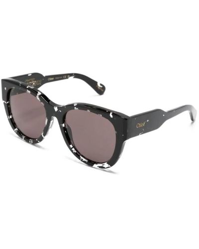 Chloé Schwarze sonnenbrille mit originalzubehör - Grau