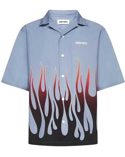 KENZO Short sleeve shirts - Blu