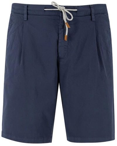 Eleventy Jogger bermuda shorts mit kontrastierenden farben - Blau