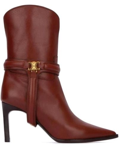 Celine Heeled Boots - Brown
