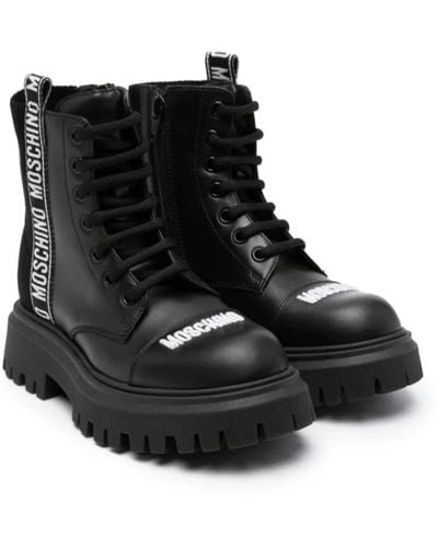 Moschino Lace-Up Boots - Black