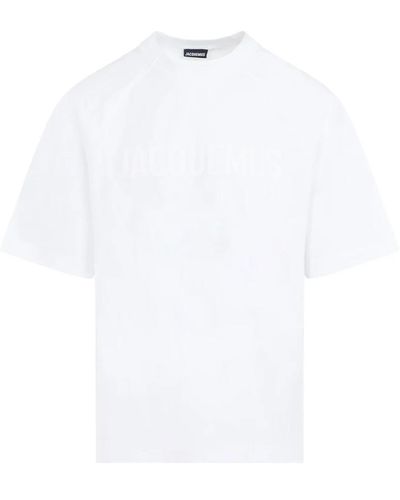 Jacquemus Weißes t-shirt typo rundhals kurzarm